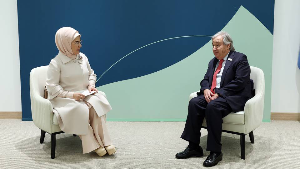 Turkish first lady meets UN chief on sidelines of COP29