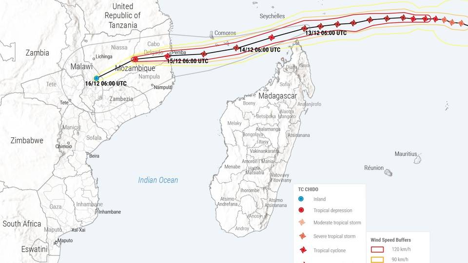 Millions at risk as Cyclone Chido heads for Africa's east coast